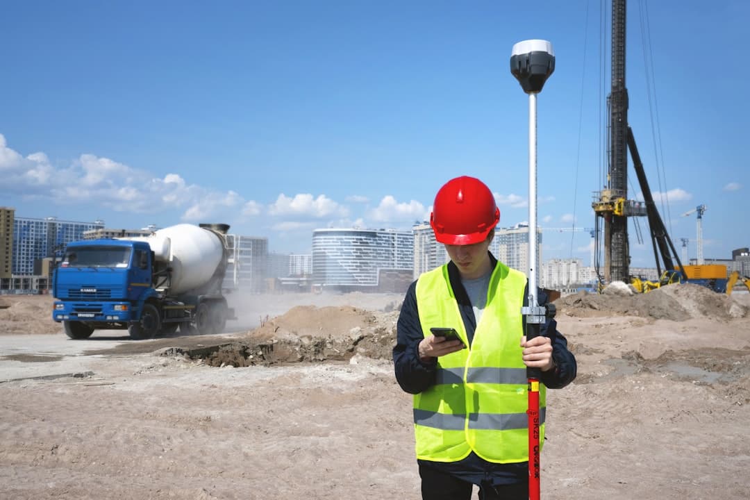 Construction lead inspecting a job site
